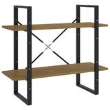 2-Tier Book Cabinet 80x30x70 cm Solid Pine Wood - Front View