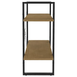 2-Tier Book Cabinet 80x30x70 cm Solid Pine Wood - Rear View