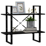 2-Tier Book Cabinet Black 80x30x70 cm Solid Pine Wood - Top-Down View