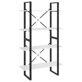 4-Tier Book Cabinet White 80x30x140 cm Engineered Wood - Front View