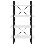 4-Tier Book Cabinet White 80x30x140 cm Engineered Wood