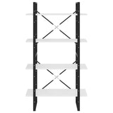 4-Tier Book Cabinet White 80x30x140 cm Engineered Wood - 45-Degree Angle