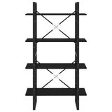 4-Tier Book Cabinet Black 80x30x140 cm Engineered Wood