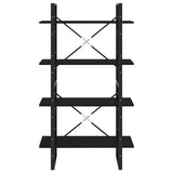 4-Tier Book Cabinet Black 80x30x140 cm Engineered Wood - 45-Degree Angle
