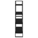 4-Tier Book Cabinet Black 80x30x140 cm Engineered Wood - Rear View