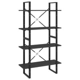 4-Tier Book Cabinet Grey 80x30x140 cm Engineered Wood - Front View