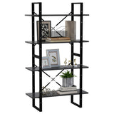 4-Tier Book Cabinet Grey 80x30x140 cm Engineered Wood - Top-Down View