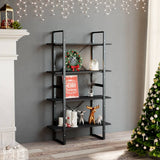 4-Tier Book Cabinet Grey 80x30x140 cm Engineered Wood