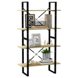 4-Tier Book Cabinet Sonoma Oak 80x30x140 cm Engineered Wood - Top-Down View
