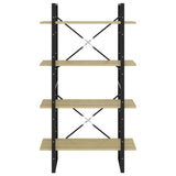 4-Tier Book Cabinet Sonoma Oak 80x30x140 cm Engineered Wood - 45-Degree Angle