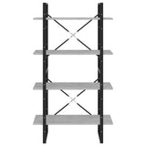 4-Tier Book Cabinet Concrete Grey 80x30x140 cm Engineered Wood