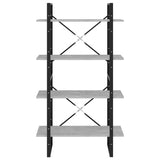 4-Tier Book Cabinet Concrete Grey 80x30x140 cm Engineered Wood - 45-Degree Angle