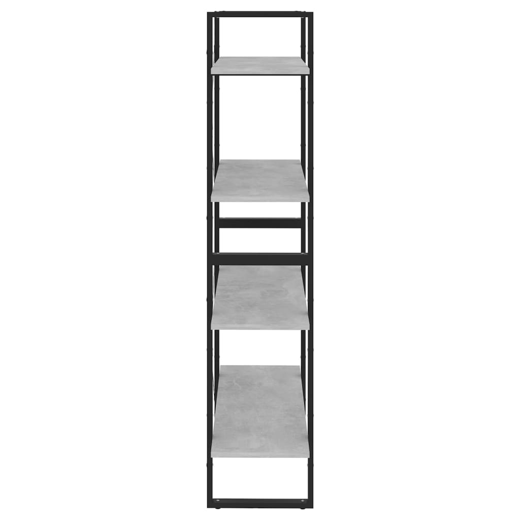 4-Tier Book Cabinet Concrete Grey 80x30x140 cm Engineered Wood