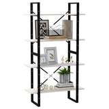 4-Tier Book Cabinet White 80x30x140 cm Solid Pine Wood