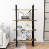 4-Tier Book Cabinet 80x30x140 cm Solid Pine Wood - Side View