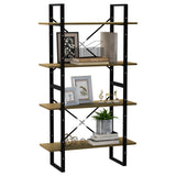 4-Tier Book Cabinet 80x30x140 cm Solid Pine Wood - Top-Down View