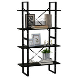4-Tier Book Cabinet Black 80x30x140 cm Solid Pine Wood - Top-Down View