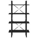 4-Tier Book Cabinet Black 80x30x140 cm Solid Pine Wood