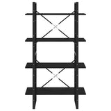 4-Tier Book Cabinet Black 80x30x140 cm Solid Pine Wood - 45-Degree Angle