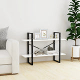 2-Tier Book Cabinet White 100x30x70 cm Engineered Wood - Side View