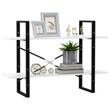 2-Tier Book Cabinet White 100x30x70 cm Engineered Wood - Top-Down View