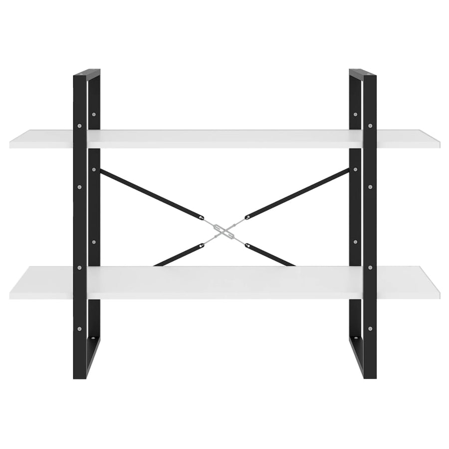2-Tier Book Cabinet White 100x30x70 cm Engineered Wood