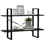 2-Tier Book Cabinet Black 100x30x70 cm Engineered Wood - Top-Down View