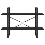 2-Tier Book Cabinet Black 100x30x70 cm Engineered Wood