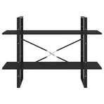 2-Tier Book Cabinet Black 100x30x70 cm Engineered Wood