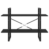 2-Tier Book Cabinet Black 100x30x70 cm Engineered Wood - 45-Degree Angle