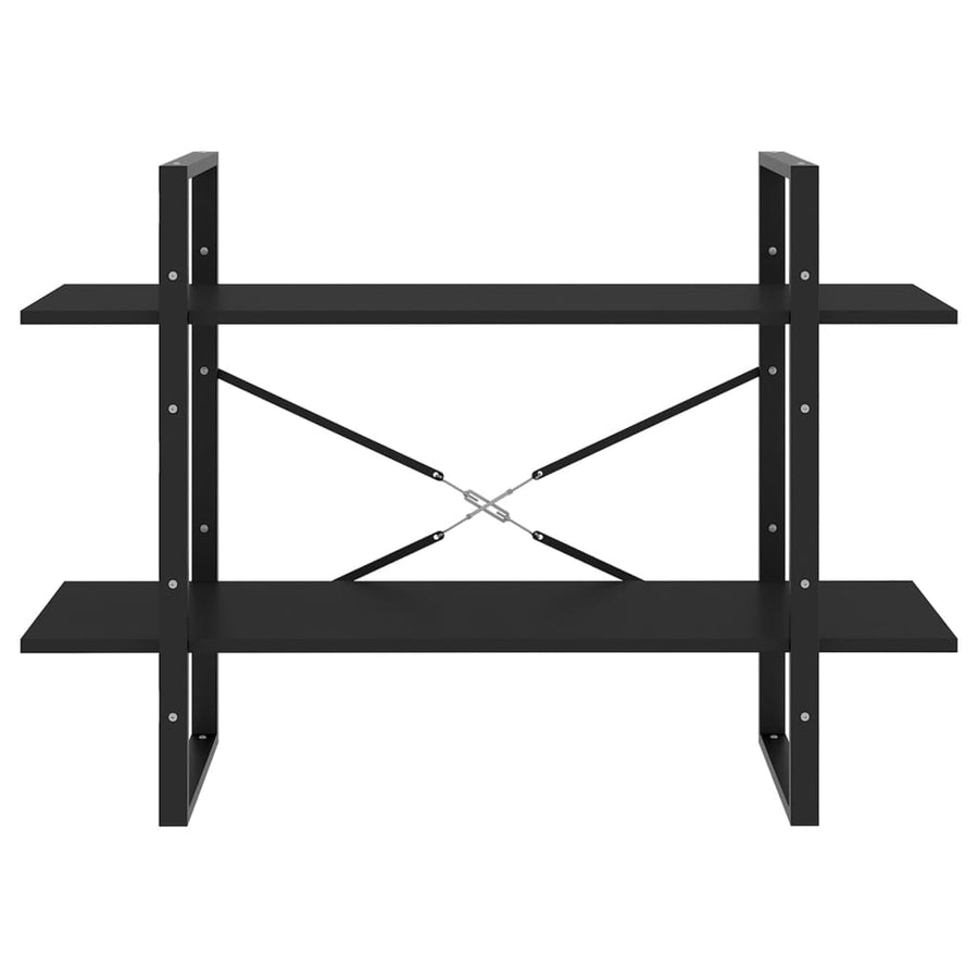 2-Tier Book Cabinet Black 100x30x70 cm Engineered Wood