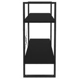 2-Tier Book Cabinet Black 100x30x70 cm Engineered Wood - Rear View