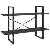 2-Tier Book Cabinet Grey 100x30x70 cm Engineered Wood - Front View