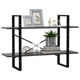 2-Tier Book Cabinet Grey 100x30x70 cm Engineered Wood - Top-Down View