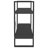 2-Tier Book Cabinet Grey 100x30x70 cm Engineered Wood - Rear View