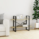 2-Tier Book Cabinet Sonoma Oak 100x30x70 cm Engineered Wood - Side View