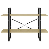 2-Tier Book Cabinet Sonoma Oak 100x30x70 cm Engineered Wood - 45-Degree Angle