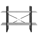 2-Tier Book Cabinet Concrete Grey 100x30x70 cm Engineered Wood - 45-Degree Angle