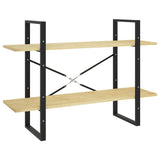 2-Tier Book Cabinet 100x30x70 cm Solid Pine Wood - Front View