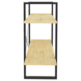 2-Tier Book Cabinet 100x30x70 cm Solid Pine Wood - Rear View