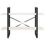 2-Tier Book Cabinet White 100x30x70 cm Solid Pine Wood - 45-Degree Angle