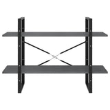 2-Tier Book Cabinet Grey 100x30x70 cm Solid Pine Wood - 45-Degree Angle