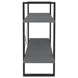 2-Tier Book Cabinet Grey 100x30x70 cm Solid Pine Wood - Rear View