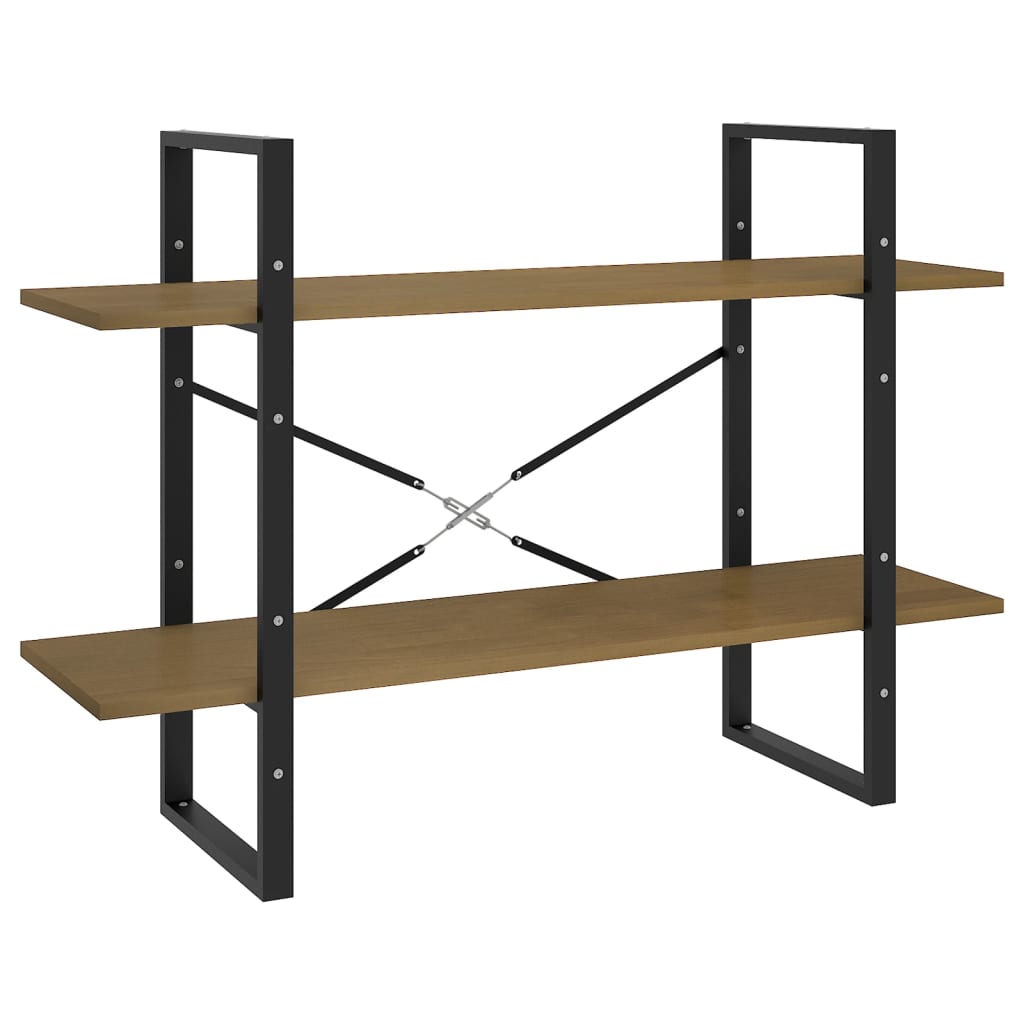 2-Tier Book Cabinet 100x30x70 cm Solid Pine Wood