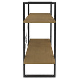 2-Tier Book Cabinet 100x30x70 cm Solid Pine Wood - Rear View