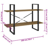 2-Tier Book Cabinet 100x30x70 cm Solid Pine Wood - Low Angle