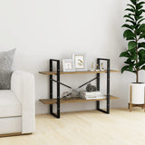 2-Tier Book Cabinet 100x30x70 cm Solid Pine Wood