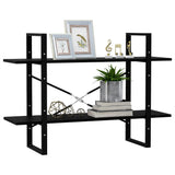 2-Tier Book Cabinet Black 100x30x70 cm Solid Pine Wood - Top-Down View