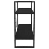 2-Tier Book Cabinet Black 100x30x70 cm Solid Pine Wood - Rear View
