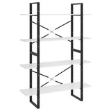 4-Tier Book Cabinet White 100x30x140 cm Engineered Wood - Front View